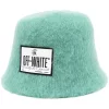 Women Off-White Logo-patch Mohair Bucket Hat