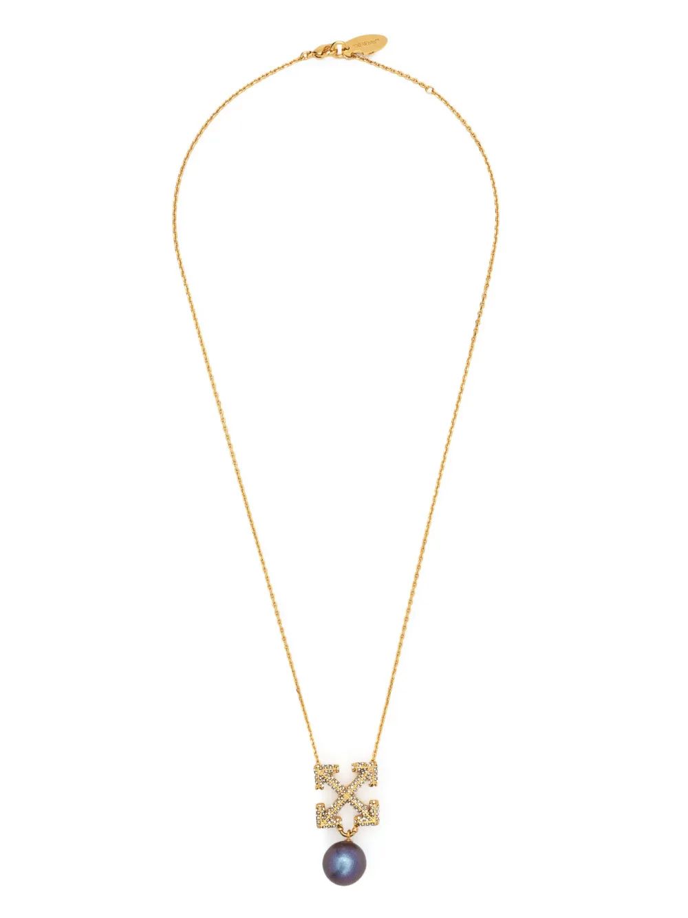 Women Off-White Arrows Crystal-embellished Pearl Necklace 3 Women Off-White Arrows Crystal-embellished Pearl Necklace - Image 3