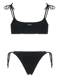 Women Off-White Crinkled-effect Bikini