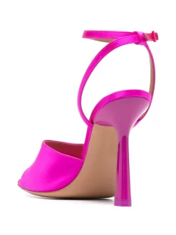 Women Off-White Lollipop 110mm Satin Sandals -Off-White 19985538 44996561 1000