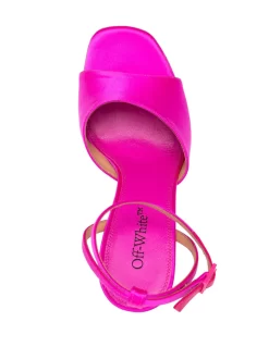 Women Off-White Lollipop 110mm Satin Sandals -Off-White 19985538 44996563 1000