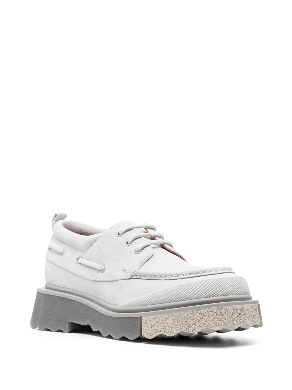 Men Off-White Suede Boat Shoes 2 Men Off-White Suede Boat Shoes - Image 2