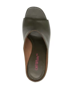 Women Off-White Pop Meteor 120mm Leather Mules -Off-White 20172752 50112011 1000