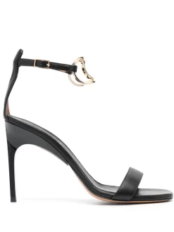 Women Off-White Pop Paperclip 105mm Leather Sandals